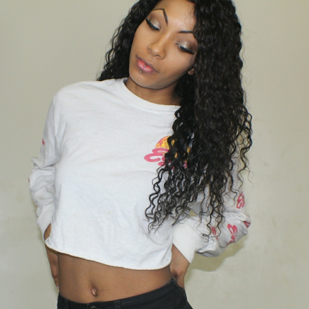 WHITE WAFFLE CROP TOP